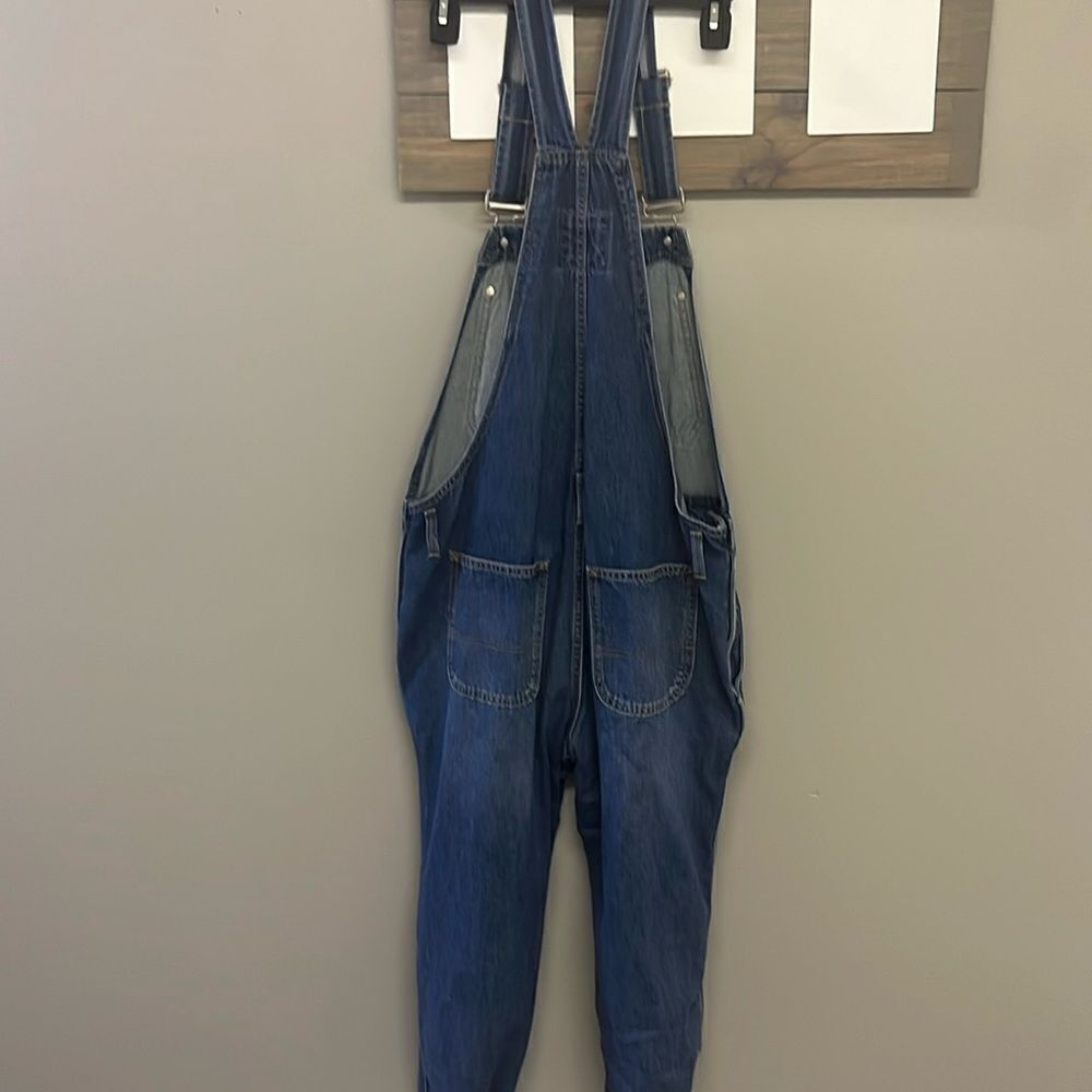 GAP Blue Faded Adjustable Razorback Overalls Pockets and Side Buttons- Medium - Picture 2 of 16